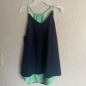 Teal and Navy Blue; Reversible shirt